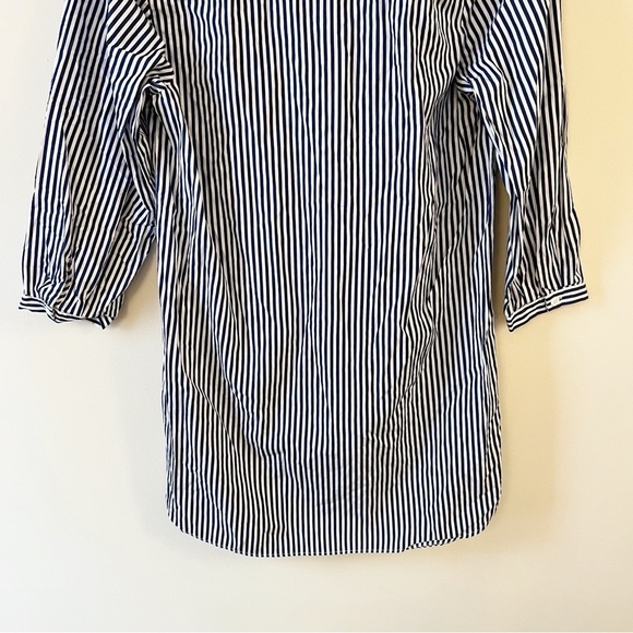 Harshman Derrington Striped Cotton Tunic Top Poplin Size Small Blue/White - Picture 12 of 12